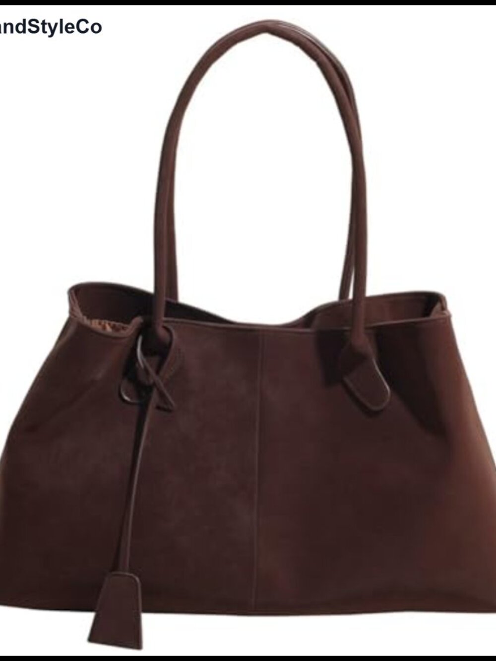 Faux Suede Slouchy Hobo Shoulder Bag Large Tote with Magnetic Closure